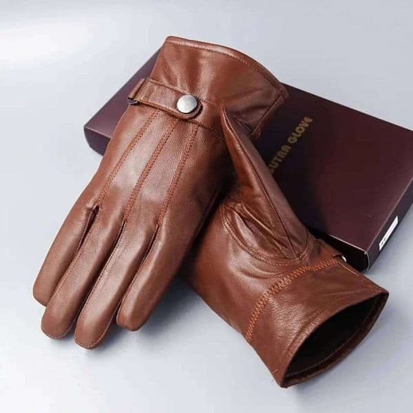 Thickened Warm Men's PU Leather Fleece Split Finger Gloves For Cycling and Riding Cozy Winter Accessories Outdoor Sports Gear Bl C260302
