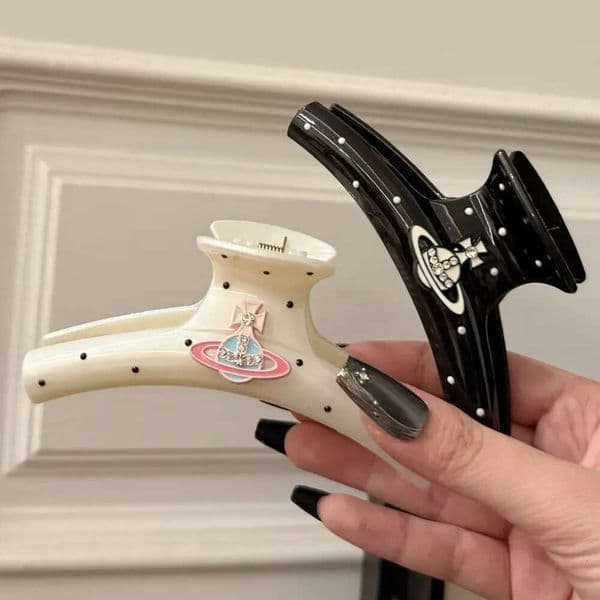 Luxury Accessories Girl Elegant Colorful Polka Dot Barrette Rhinestone Claw Crab Clamps Women Hairpin Designer Hair Clips H260302