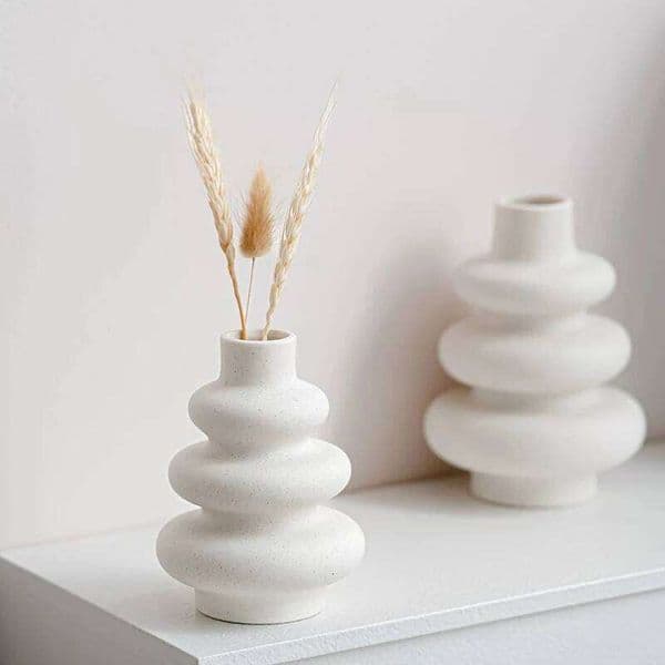 Plastic Creative White Vase Home Living Room Tv Cabinet Decorative Ornaments Flower Table Decoration Crafts Perfect 26Y0302