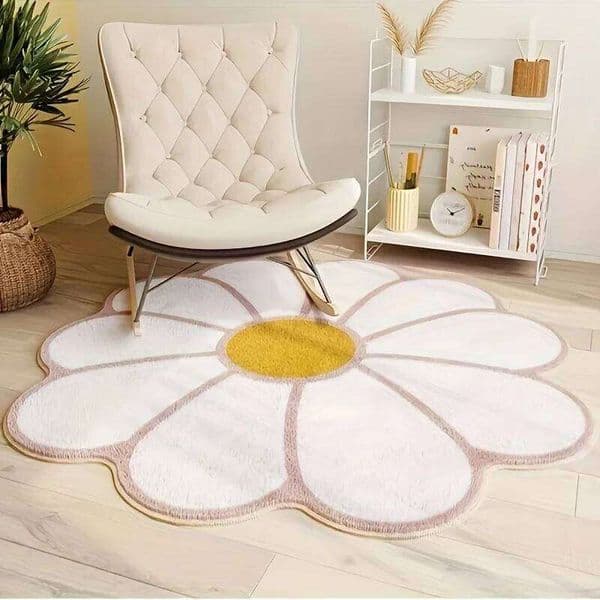 Flower Shape Non-Slip Floor Mat Bedroom Rugs Irregular Entrance Doormat Absorbent Bedside Mats Home Decor Soft Carpet T260302
