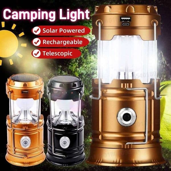 Foldable Camping Outdoor Solar Powered Camp Tent Lamp USB Rechargeable Portable Emergency Lights Stretch Hang Lantern C260302