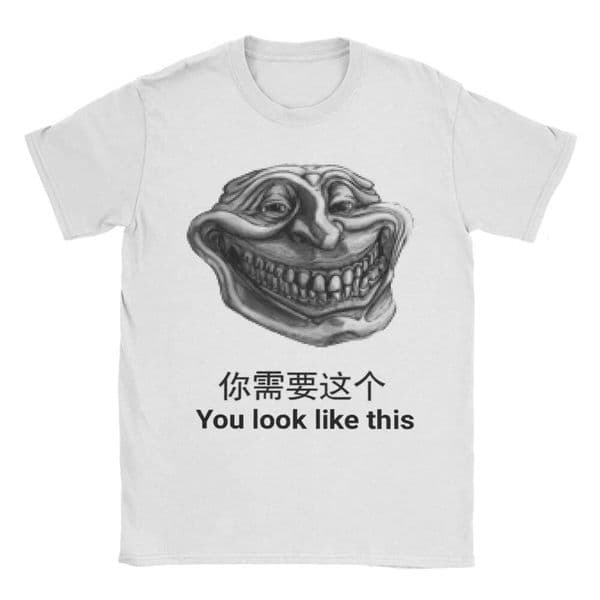 Trollface , Meme Rage Men's T Shirts Vintage Tees Short Sleeve Crew Neck T-Shirt Pure Cotton Gift Idea Clothing H260228
