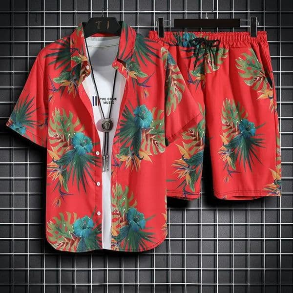 Beach Clothes For Men 2 Piece Set Quick Dry Hawaiian Shirt and Shorts Set Men Fashion Clothing Printing Casual Outfits Summer 260227