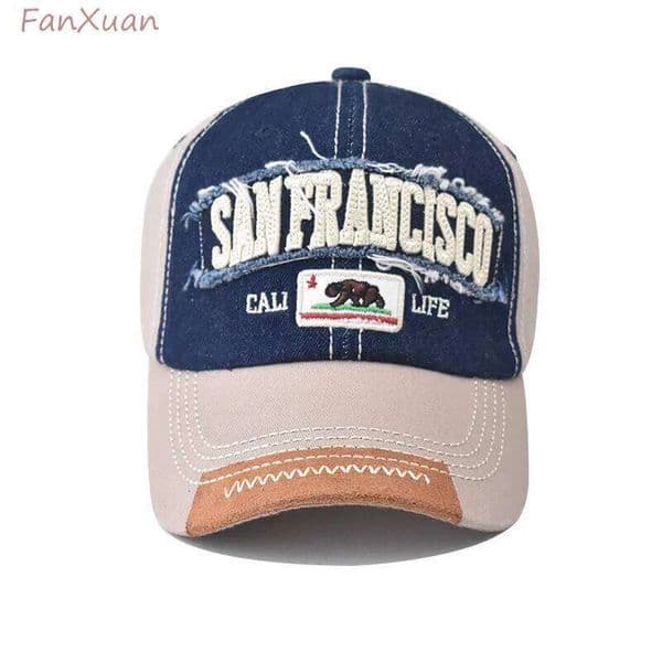 vintage men baseball letters embroidered patchwork faded cotton H260302
