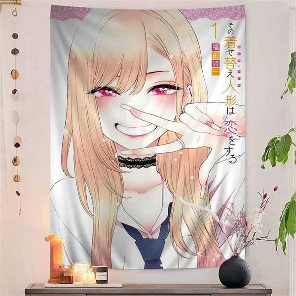 VIKAMA Cute Anime Girl Tapestry Vibrant Pop Art Backdrop Suitable For Teen Bedroom College Dorm Apartment Decoration S260228