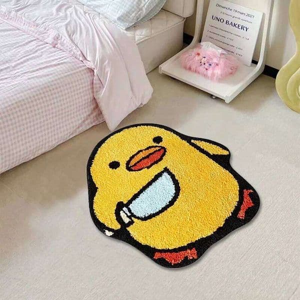 VIKAMA Cartoon Duck Carpet Bathroom Non-Slip Absorbency Bedroom Bed Soft Comfortable Foot Pad Home Decoration T260302