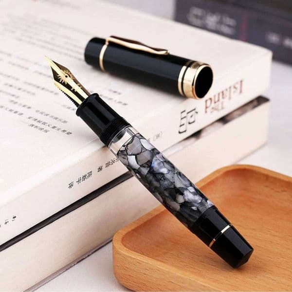 Moonman P139 Copper Fountain #6 #8 EF/F/M Nib Brass Piston Gift Pen Gray 26Y0302