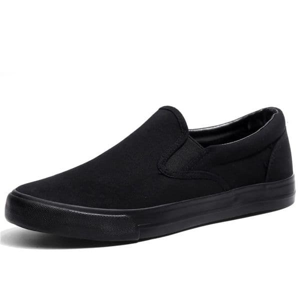 Slip-on Shoes Cool Young Man Street Pure Black Footwear Breathable Flat Mens Casual Shoes Plus Size 45 260228