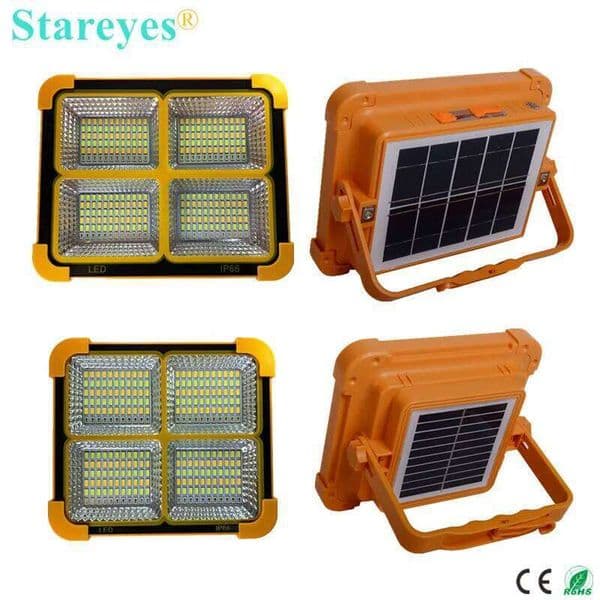 Portable Solar LED Floodlight Rechargeable Flood light Outdoor Photovoltaic panel emergency flashlight torch IP66 Waterproof C260302