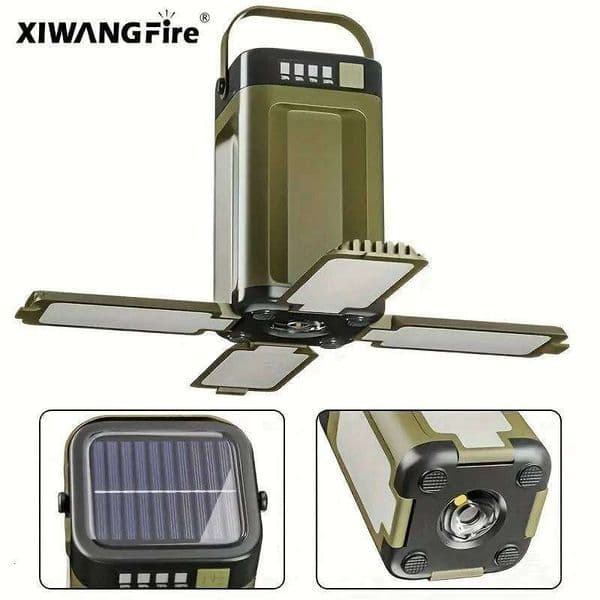 Solar Outdoor Camping Solar&USB-C Charging Foldable 2000/2400mah Power Bank Portable Tourism Hanging Tent Light C260302