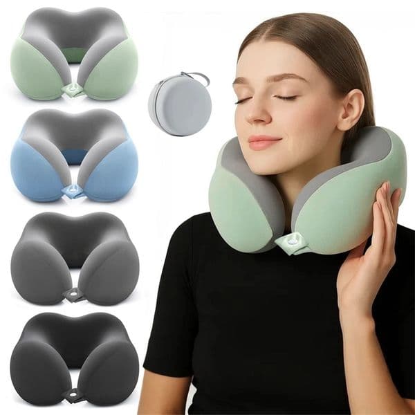 Ergonomic U-shaped Neck Storage Bag Removable Washable Cover for Travel Office Plane Car 260209