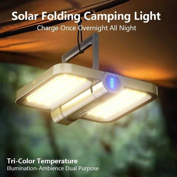 Outdoor LED Solar Camping Light 5000mAh Portable Tent Lantern Emergency Waterproof Hanging Lights Lighting Long battery life X260302