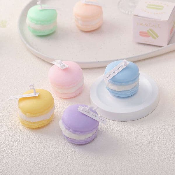 Macaron Scented Wholesale Wedding Fragrance Small Gift Handmade Cross-Border Smokeless Realistic Design Candle W260303