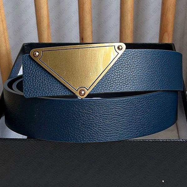 2026 Designer Belt Men Designer Belts for Women Genuine Leather Triangle Logo Fashion Accessory Luxury Casual Formal Stylish Adjustable Belt Gift for Him Her