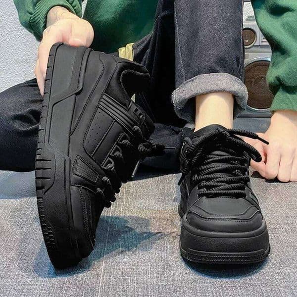 Leather Men Casual White Platform Walking Running Sneakers Lightweight Breathable Tennis Thick Sole Sports Shoes