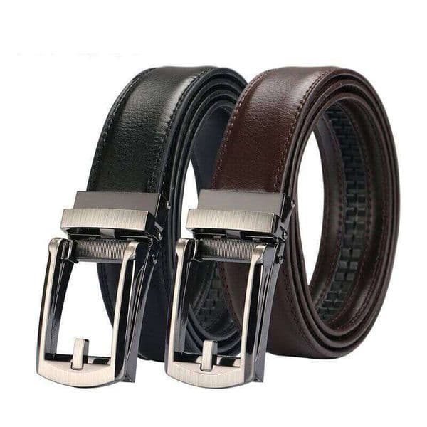 High Quality Faux Leather Men's Belt Waist Strap Male Automatic Belts for Men Alloy Buckle 3.1cm Black Brown XJ260303
