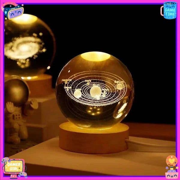 NEW Christmas Birthday Gifts6cm LEDUSBNight Light Solar System Galaxy Table Lamp Glowing Moon Sphere For Bedroom Decoration Gift Z260227