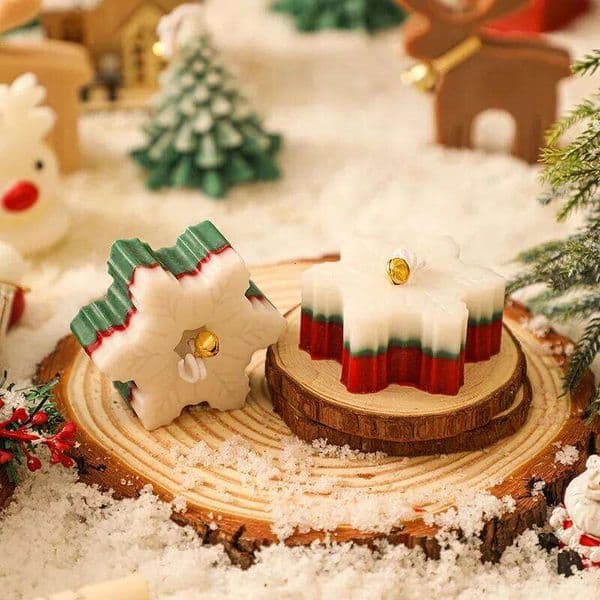 Snowflake Candles, Handmade Aromatherapy Decoration, Perfect Small Gift for Christmas Decoration W260303 thumbnail 2