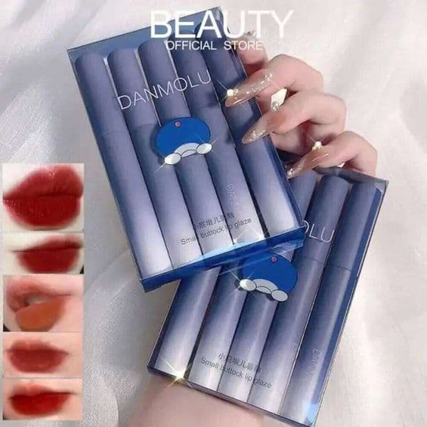5 Colors/kits Matte Lipstick Set Long Lasting Waterproof Non-Stick Cup Glaze Not Easy To Fade Cute Lip Tint Cosmetic Makeup H260303