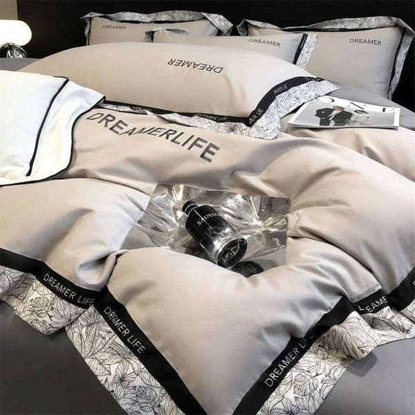 Four-piece set of pure cotton light luxury American sheet high-end bed hat quilt cover, new bedding, household 1Pc W260302