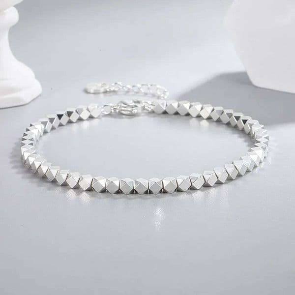 925 Sterling Silver Shiny Irregular Ball Women's Hand Bracelets Luxury Designer Jewelry Accessories Offers C260303