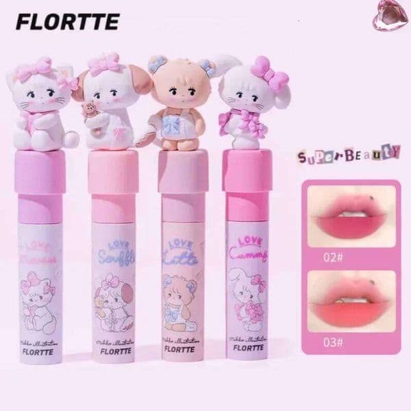 FLORTTE/MIKKO Co Branded Lipstick Milk Cake Cream Soft Mud Lip Glaze Tint Matte Velvet Lipsticks Beauty Korean Cosmetics H260303