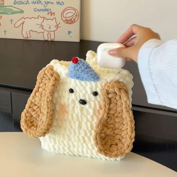 Cute Little Dog Woven Crossbody Bag Single oulder Coin Purse Autumn Winter Sle for Adults And Children Casual Simple 260227