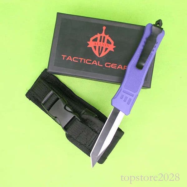 High Quality Purple 7 Inch 616 Mini Tactical Knife 440C Black Two-tone Blade Zinc-aluminum Alloy Handle EDC Pocket Knives