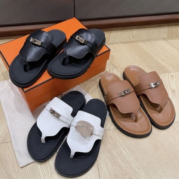Designer Empire Sandals Women Men Flats sandals Leather brand Beach Slippers Summer Casual Shoes Flip Flops