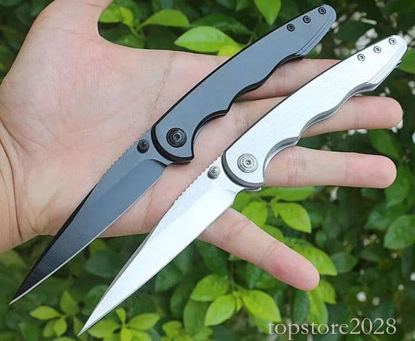Promotion 7016 Survival Folding Knife 5Cr13Mov Black/Satin Blade Steel Handle Outdoor EDC Pocket Tactical Knives With Retail Box