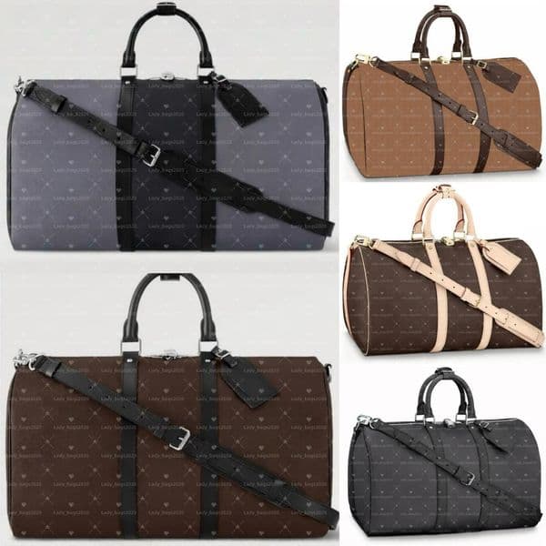 Designer Duffle Classic Travel Luggage Men Leather Large Capacity Handbag Hiking Backpack Totes Sport Shoulder Bags Mens Women Tote 50cm