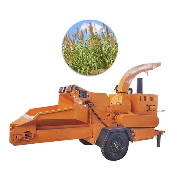 32hp Mini Mulch Drum Automatic Hydraulic Feed With Trailer Hitch Easy To Move Wood Shredder Chipper Machine