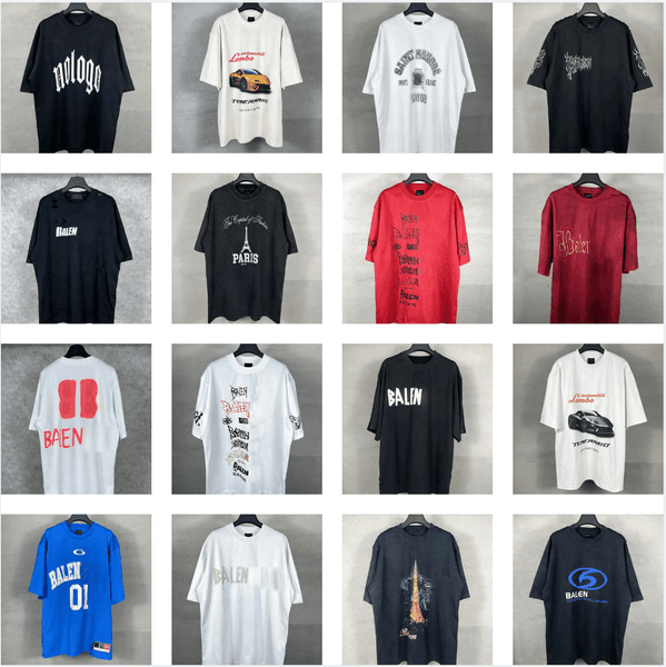 Mens Plus Size Cotton T-Shirts - Embroidered & Printed Polo Tees - Round Neck Summer Streetwear digital printed slim fit pullover men's T-shirt Y2K hip-hop sports high