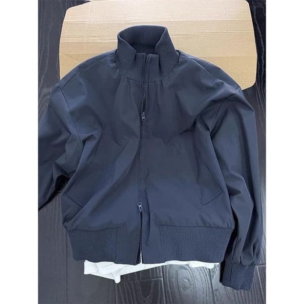 Nvy Blue Clenfit Flight Jcket Men Autumn Short Bomber Designer Jacket Americn Style Highend Cool Stnd Collr Cot
