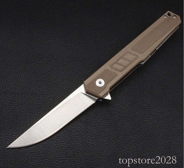 Top Quality 2 Handle Colors Ball Bearing Flipper Fold Knife D2 Satin Blade Fast Open Survival EDC Pocket Knives