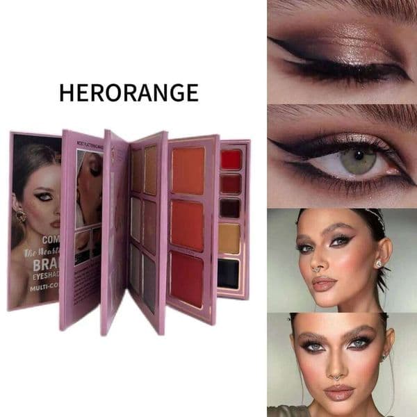 Book-Style 78-Color Makeup Palette - Shimmer Matte Eye Shadows, Highlighter & Contour, All-in-One Professional Kit 26L0303