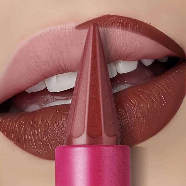 Pudaier Matte Velvet Liner & Lipstick Dual-Ended, Waterproof Long-Lasting Brown Pink Shades, Precision Lip Contour Pencil H260303