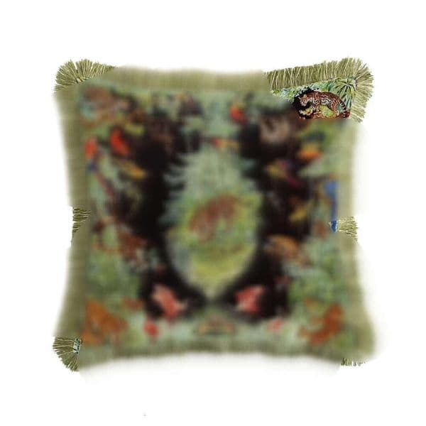 Classic Luxury Super Soft Velvet Tassel Double sided Printed Sign H Sofa Cushion Pillow Cover Waist Pillow45CM