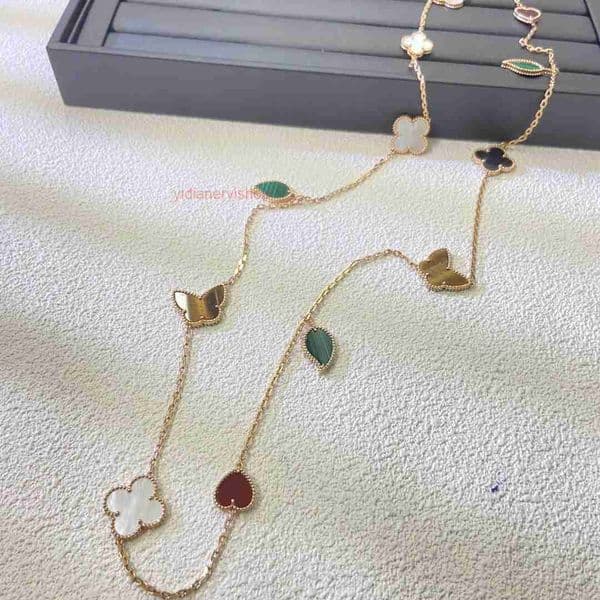 Designer Vanly Cleeef Necklace fashion leaf butterfly floral necklace for women luxury niche color-retaining