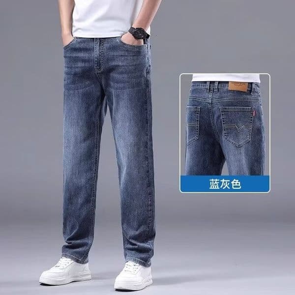 High Street American Retro Washed Distressed Multi-pocket Designer Pants Loose Straight Wide-leg Design Drapey Men's Jeans