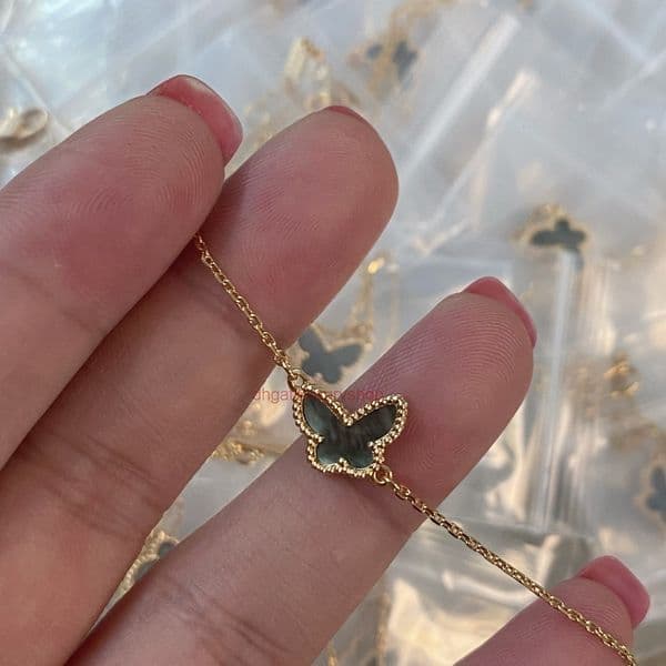vanly cleeef braclet designer jewelry mini butterfly bracelet for women gold-plated small size white mother-of-pearl gray mother-of-pearl blue turquoise butterfly