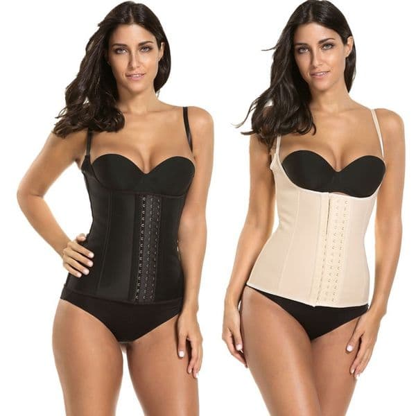 Waist & Tummy Shapewear for Women Body Control Sports Latex Underwear Corset Cincher Slimming Body Shapers 3 Layers with 9 Steelbones Waist Girdle