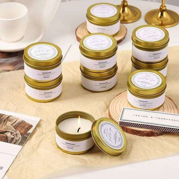 80g Aromatherapy tin cans smokeless soy wedding birthday hand gifts home decoration scented candles mini W260304