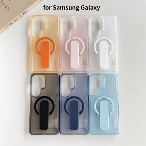 Crystal Clear Magnetic Phone Case for Samsung Galaxy S26/S26Plus/S26Ultra/S25/S25Ultra/S24 F Ice Transparent Soft Silicone Cover with Built in MagSafe Ring Stand Case