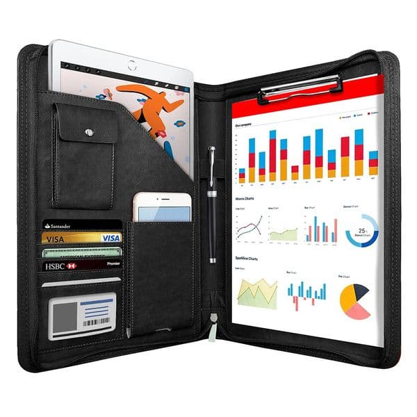 Multifunctional A4 Conference Folder Business Stationery Folder Leather Contract File FoldersTravel Document Folder YES 2024 260302