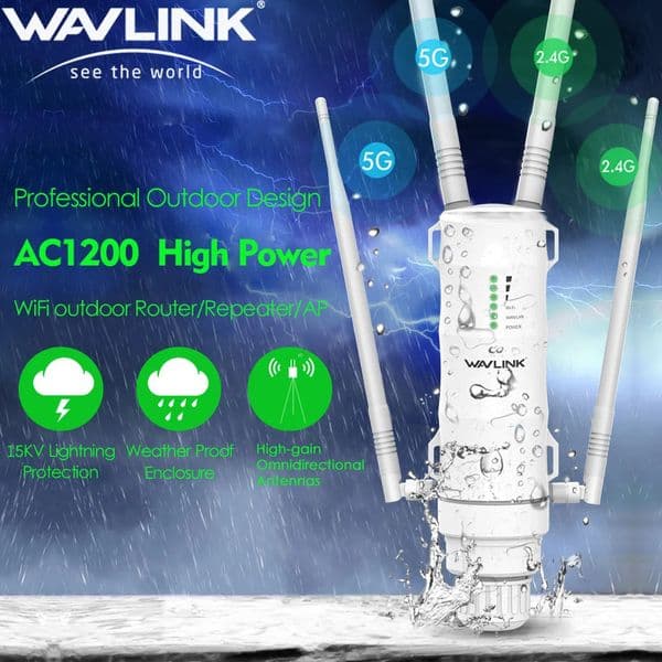 Wavlink AC1200/600/300 High Power Outdoor WIFI Router/AP Wireless WIFI Repeater Wifi Dual Dand 24G/5G High Gain Antenna POE EU 260302