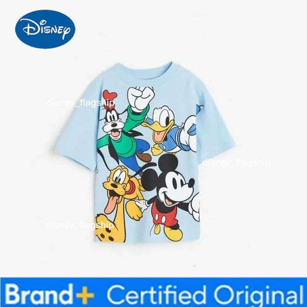 Disney Children Summer Clothes Tees Tops Cartoon Mickey Baby Boys T-shirt Fashion Casual Loose Kids T Shirts Boys' Short-sleeved XJ260304