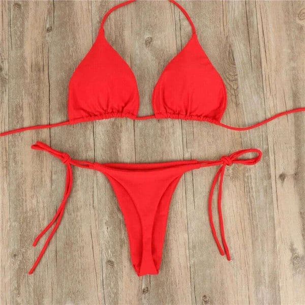 High Waist Swimsuit Sexy Thong Bikini Set Solid Brazilian Swimwear Beach Biquini Swim Bathing Suits Women 2025 NEW Y260303