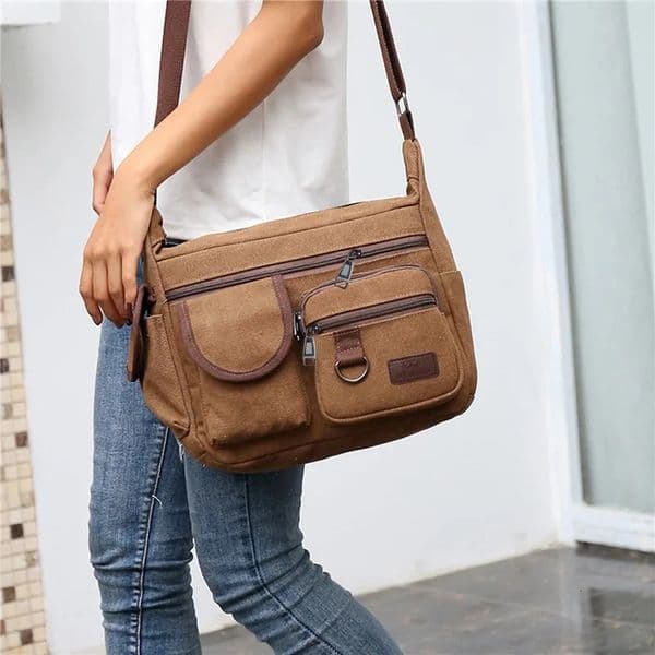 Canvas Messenger Bag For Men Water Resistant Waxed Crossbody Bags Briefcase Padded Shoulder Bag Handbag Sell est 260304