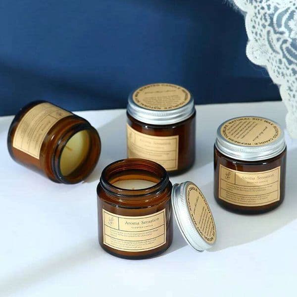 Aromatherapy candles, glass cups, handmade soy wax fragrance, decor, birthday and wedding gifts, smoke-free home decor W260304